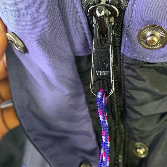 COLUMBIA SPORTWEAR Y2K BLACK JACKET MULTICOLOUR RAIN COAT HOODIE UNISEX MEDIUM - Picture 9 of 15